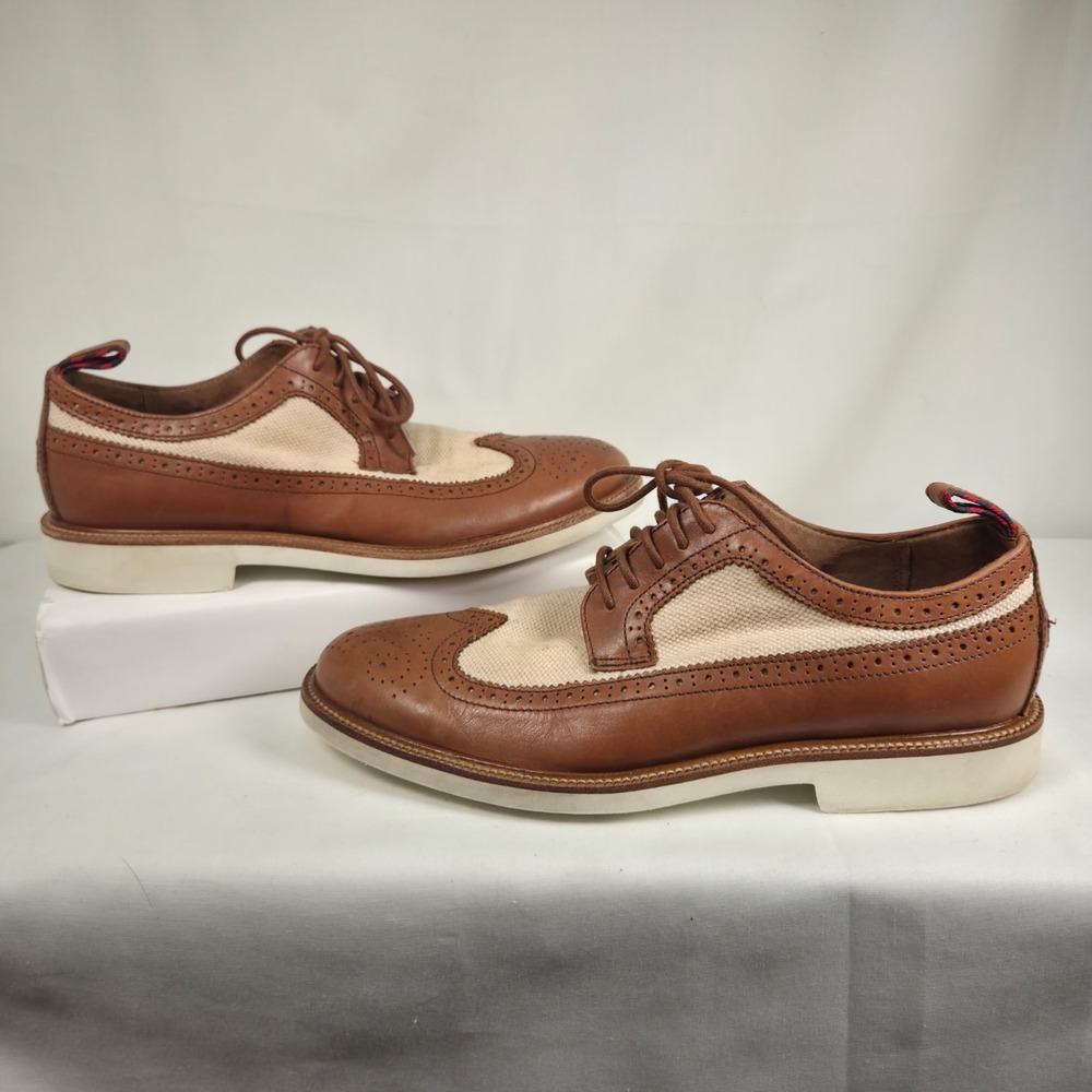 Polo Ralph Lauren Torrington Spectator Oxford Leather Canvas Mens 13 B  Wingtip